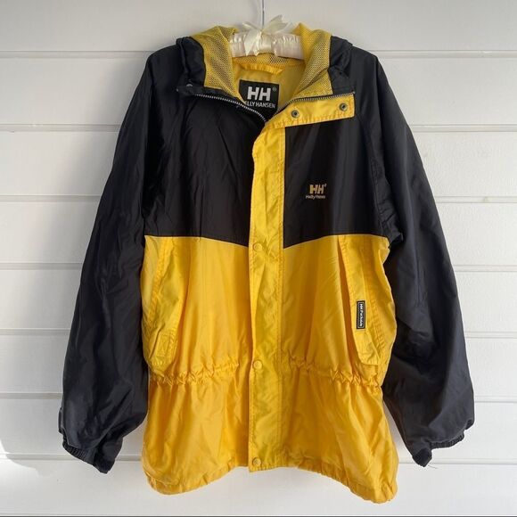 Helly Hansen Mens Oversized Mesh Lined Hooded Packable Parka Raincoat Medium - Picture 1 of 13